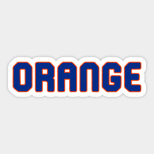 Orange and Blue Sticker by Pretty Good Shirts